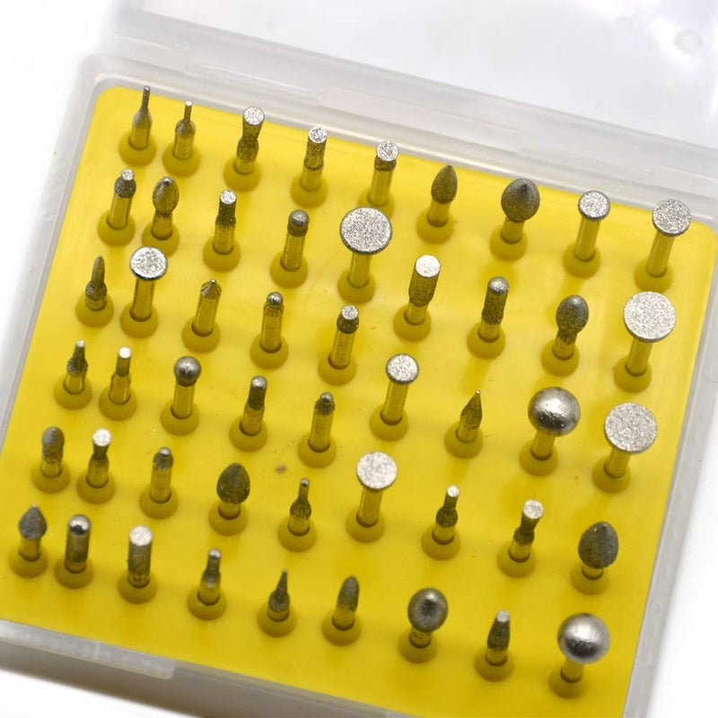 Oudtinz Oudtinx 50-Piece 1/8-Inch Shank Diamond Coated Rotary Burrs Set Fits Dremel Rotary Tools,Diamond Burr Set for Jewelry,Glass,Stone,Ceramic,ect.(Small Head Style) - Image 3
